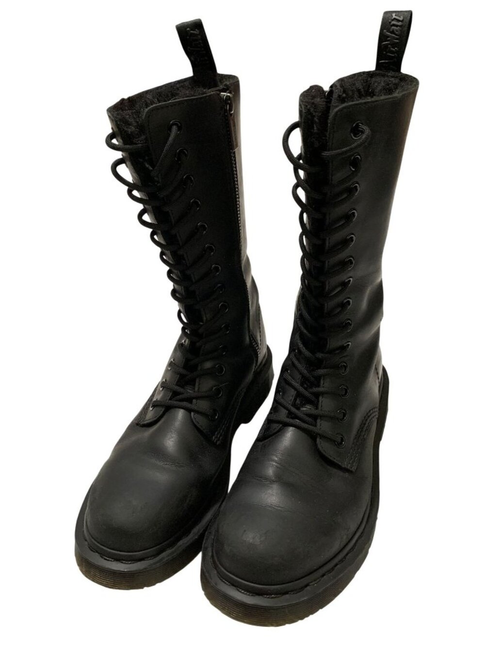 Dr. Doc Martens Womens 8 AirWair Black Lace-Up Boots 1914 Kolbert Tall
